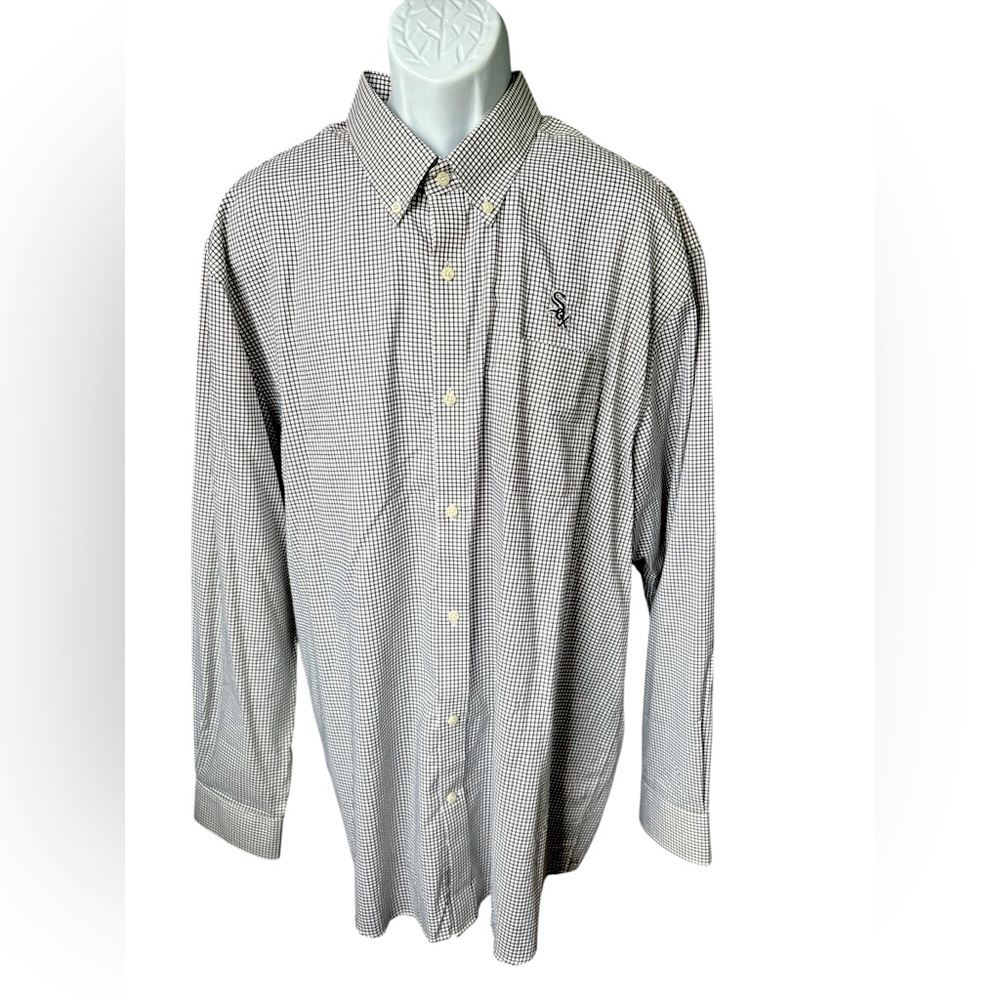 Cutter & Buck Men's Chicago White Sox Gingham Check Dress Shirt, Size XXL, MLB